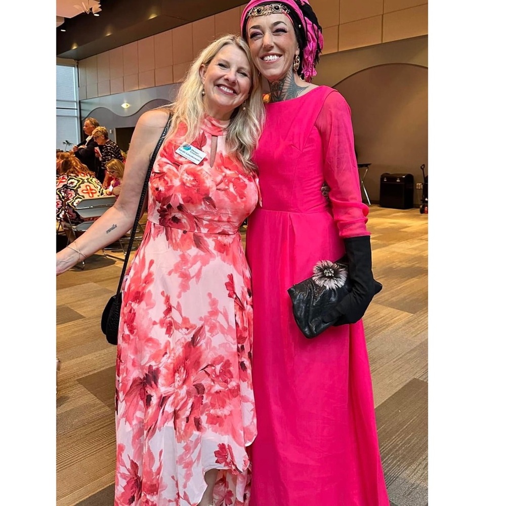 Vintage MCM Lorrie Deb Gown Hot Pink Dress Bow Cape Back Converts 1960’s formal